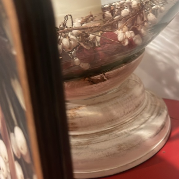 Winter Snowberries Round Top Wooden Framed Art. Christmas decor Rustic Farmhouse - Picture 6 of 7